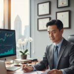 Investisseur analysant une offre de prêt hypothécaire , ambiance professionnelle