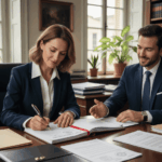 Personne signant un contrat de prêt hypothécaire pour régler une soulte suite à un partage