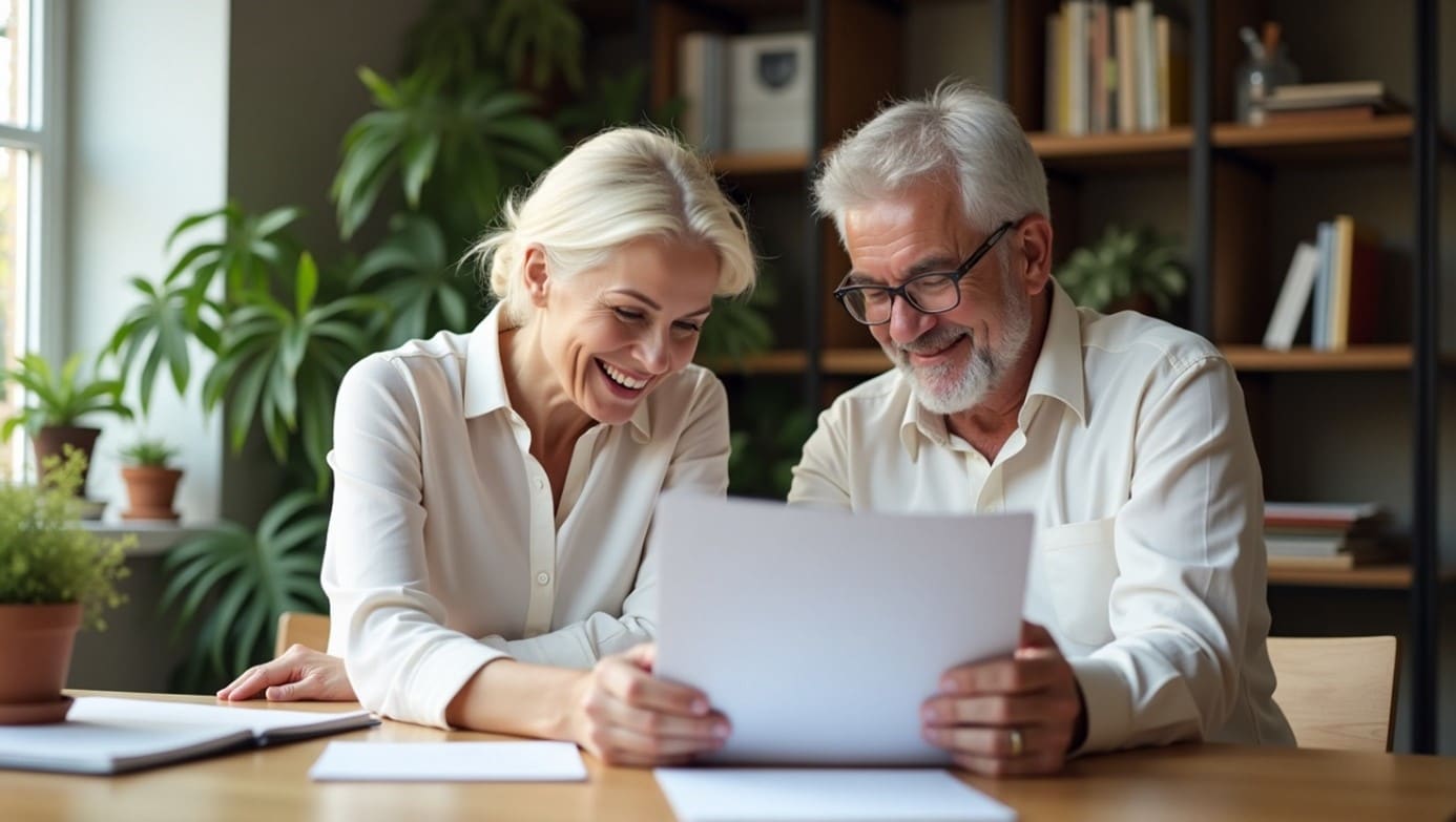 couple retraite etudiant une proposition de prêt hypothécaire après 75 ans.